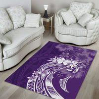 Polynesian Women's Day Area Rug Plumeria Passion - Purple LT7 - Polynesian Pride