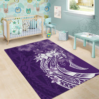 Polynesian Women's Day Area Rug Plumeria Passion - Purple LT7 - Polynesian Pride