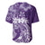 Polynesian Women's Day Baseball Jersey Plumeria Passion - Purple LT7 - Polynesian Pride