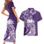 Polynesian Women's Day Couples Matching Short Sleeve Bodycon Dress and Hawaiian Shirt Plumeria Passion - Purple LT7 - Polynesian Pride