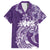 Polynesian Women's Day Family Matching Off Shoulder Short Dress and Hawaiian Shirt Plumeria Passion - Purple LT7 Dad's Shirt - Short Sleeve Purple - Polynesian Pride