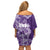 Polynesian Women's Day Family Matching Off Shoulder Short Dress and Hawaiian Shirt Plumeria Passion - Purple LT7 - Polynesian Pride