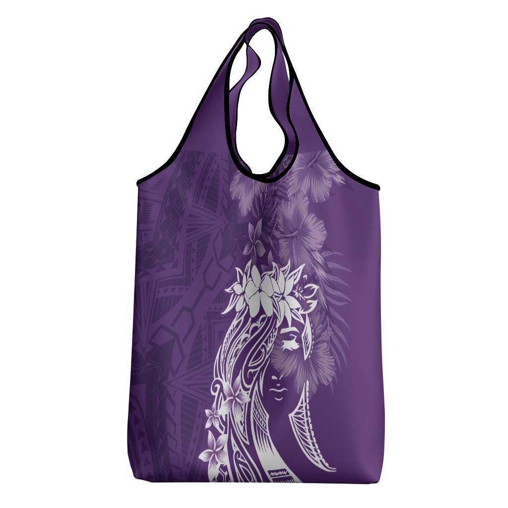 Polynesian Women's Day Grocery Bag Plumeria Passion - Purple LT7 - Polynesian Pride