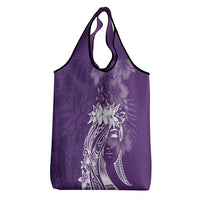 Polynesian Women's Day Grocery Bag Plumeria Passion - Purple LT7 - Polynesian Pride
