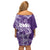 Polynesian Women's Day Off Shoulder Short Dress Plumeria Passion - Purple LT7 - Polynesian Pride