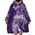 Polynesian Women's Day Wearable Blanket Hoodie Plumeria Passion - Purple LT7 - Polynesian Pride