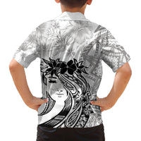 Polynesian Women's Day Family Matching Long Sleeve Bodycon Dress and Hawaiian Shirt Plumeria Passion - White LT7 - Polynesian Pride