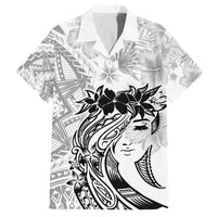 Polynesian Women's Day Family Matching Long Sleeve Bodycon Dress and Hawaiian Shirt Plumeria Passion - White LT7 Dad's Shirt - Short Sleeve White - Polynesian Pride
