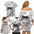 Polynesian Women's Day Family Matching Off Shoulder Short Dress and Hawaiian Shirt Plumeria Passion - White LT7 - Polynesian Pride