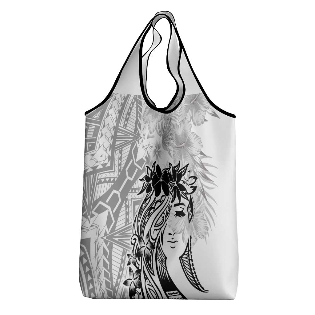 Polynesian Women's Day Grocery Bag Plumeria Passion - White LT7 - Polynesian Pride