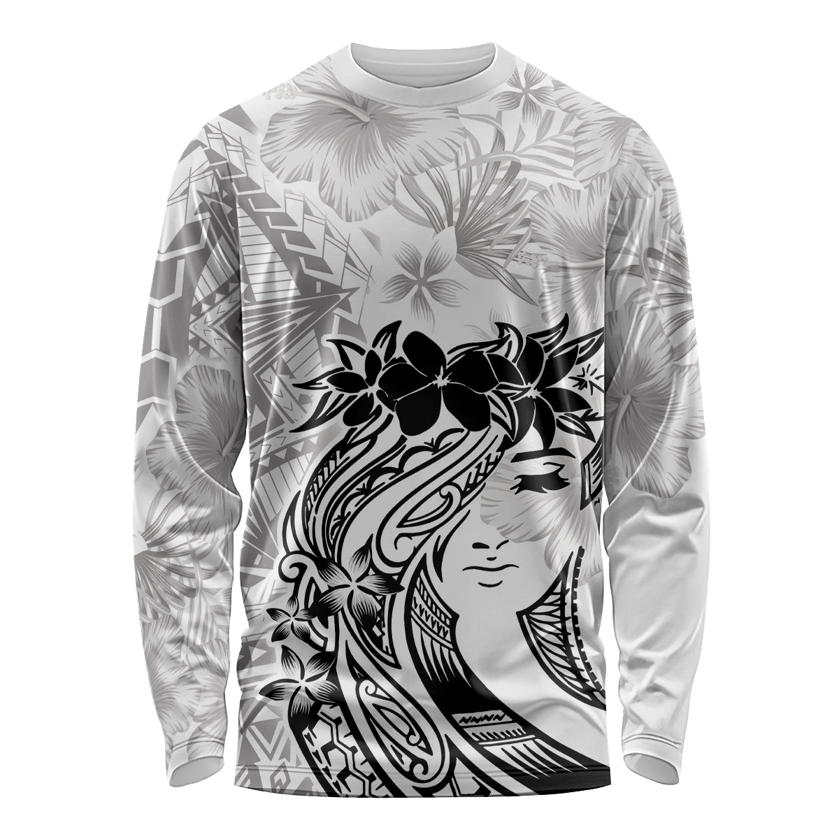 Polynesian Women's Day Long Sleeve Shirt Plumeria Passion - White LT7 Unisex White - Polynesian Pride