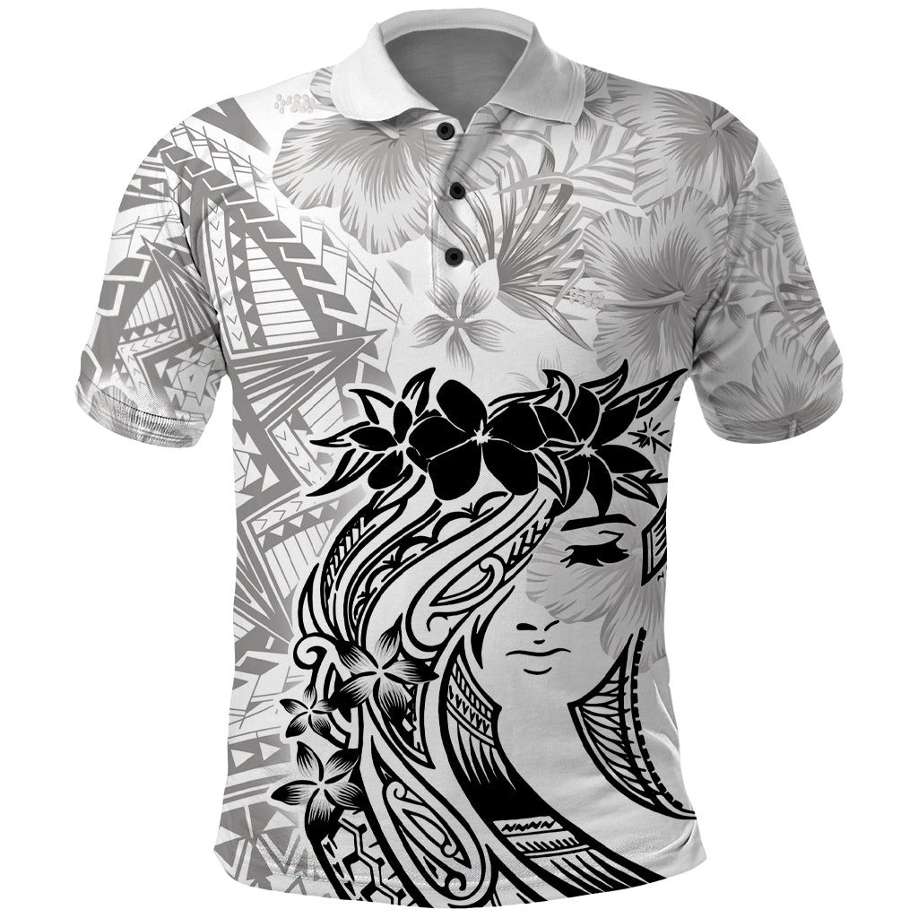 Polynesian Women's Day Polo Shirt Plumeria Passion - White LT7 White - Polynesian Pride