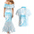 Polynesian Women's Day Couples Matching Mermaid Dress and Hawaiian Shirt Plumeria Passion - Turquoise LT7 - Polynesian Pride