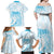 Polynesian Women's Day Family Matching Off Shoulder Maxi Dress and Hawaiian Shirt Plumeria Passion - Turquoise LT7 - Polynesian Pride