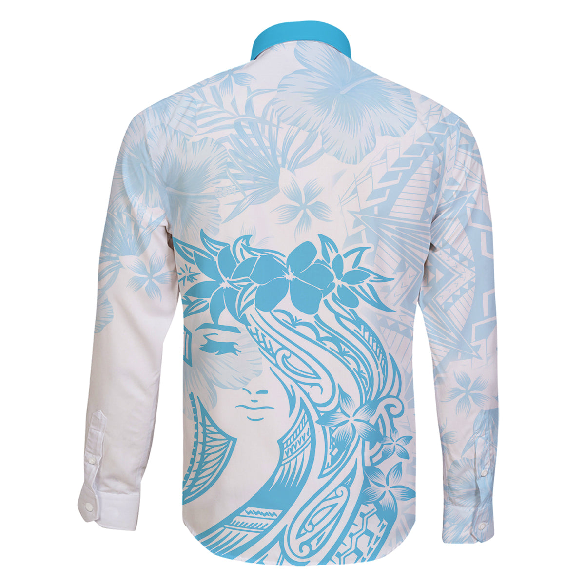 Polynesian Women's Day Family Matching Summer Maxi Dress and Hawaiian Shirt Plumeria Passion - Turquoise LT7 - Polynesian Pride