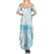 Polynesian Women's Day Family Matching Summer Maxi Dress and Hawaiian Shirt Plumeria Passion - Turquoise LT7 - Polynesian Pride