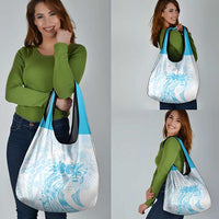 Polynesian Women's Day Grocery Bag Plumeria Passion - Turquoise