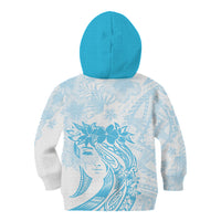 Polynesian Women's Day Kid Hoodie Plumeria Passion - Turquoise LT7 - Polynesian Pride