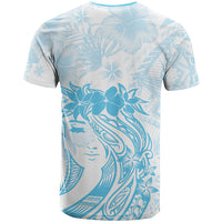 Polynesian Women's Day T Shirt Plumeria Passion - Turquoise LT7 - Polynesian Pride