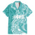 Polynesian Women's Day Family Matching Mermaid Dress and Hawaiian Shirt Plumeria Passion - Teal LT7 Dad's Shirt - Short Sleeve Teal - Polynesian Pride