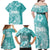 Polynesian Women's Day Family Matching Off Shoulder Maxi Dress and Hawaiian Shirt Plumeria Passion - Teal LT7 - Polynesian Pride