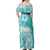 Polynesian Women's Day Family Matching Off Shoulder Maxi Dress and Hawaiian Shirt Plumeria Passion - Teal LT7 - Polynesian Pride