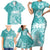 Polynesian Women's Day Family Matching Short Sleeve Bodycon Dress and Hawaiian Shirt Plumeria Passion - Teal LT7 - Polynesian Pride