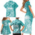 Polynesian Women's Day Family Matching Short Sleeve Bodycon Dress and Hawaiian Shirt Plumeria Passion - Teal LT7 - Polynesian Pride