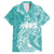 Polynesian Women's Day Family Matching Short Sleeve Bodycon Dress and Hawaiian Shirt Plumeria Passion - Teal LT7 Dad's Shirt - Short Sleeve Teal - Polynesian Pride