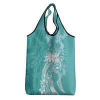 Polynesian Women's Day Grocery Bag Plumeria Passion - Teal LT7 - Polynesian Pride