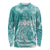 Polynesian Women's Day Long Sleeve Shirt Plumeria Passion - Teal LT7 Unisex Teal - Polynesian Pride