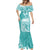 Polynesian Women's Day Mermaid Dress Plumeria Passion - Teal LT7 - Polynesian Pride