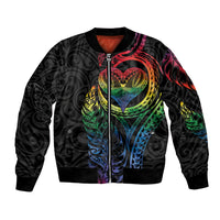 New Zealand Pride Bomber Jacket Takatapui Rainbow Fern LT7 Unisex Colorful - Polynesian Pride