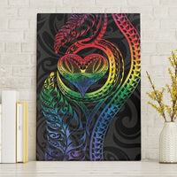 New Zealand Pride Canvas Wall Art Takatapui Rainbow Fern LT7 Without Frame Colorful - Polynesian Pride