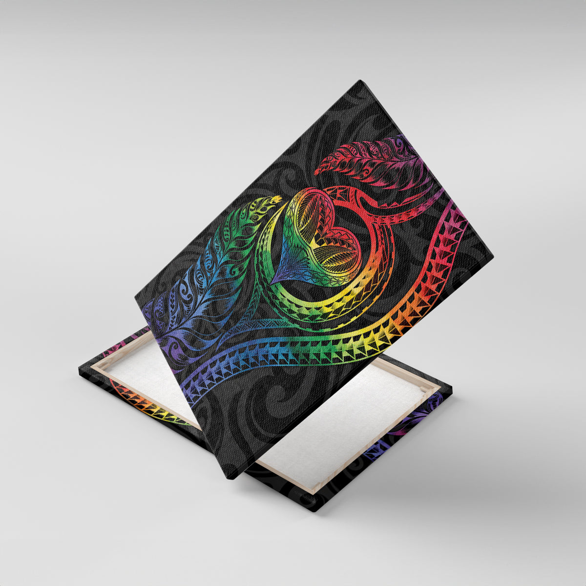 New Zealand Pride Canvas Wall Art Takatapui Rainbow Fern LT7 With Frame Colorful - Polynesian Pride
