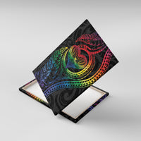 New Zealand Pride Canvas Wall Art Takatapui Rainbow Fern LT7 With Frame Colorful - Polynesian Pride