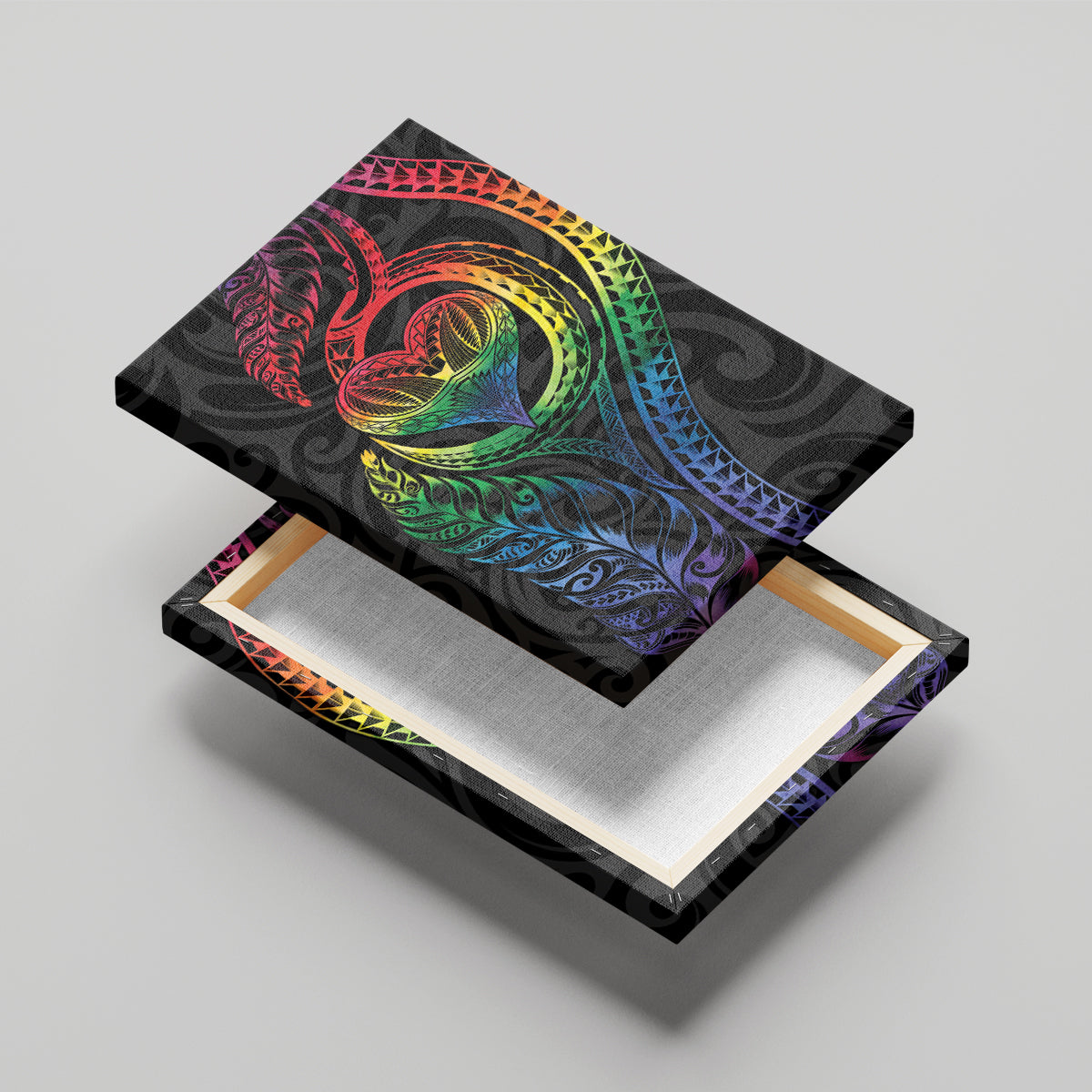 New Zealand Pride Canvas Wall Art Takatapui Rainbow Fern LT7 - Polynesian Pride