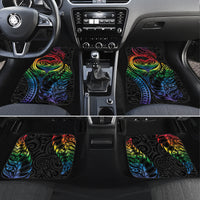 New Zealand Pride Car Mats Takatapui Rainbow Fern LT7 Set 4pcs Colorful - Polynesian Pride