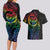 New Zealand Pride Couples Matching Long Sleeve Bodycon Dress and Hawaiian Shirt Takatapui Rainbow Fern