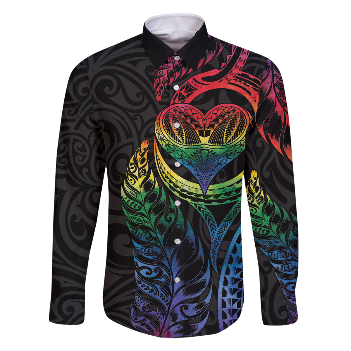 New Zealand Pride Family Matching Off Shoulder Maxi Dress and Hawaiian Shirt Takatapui Rainbow Fern