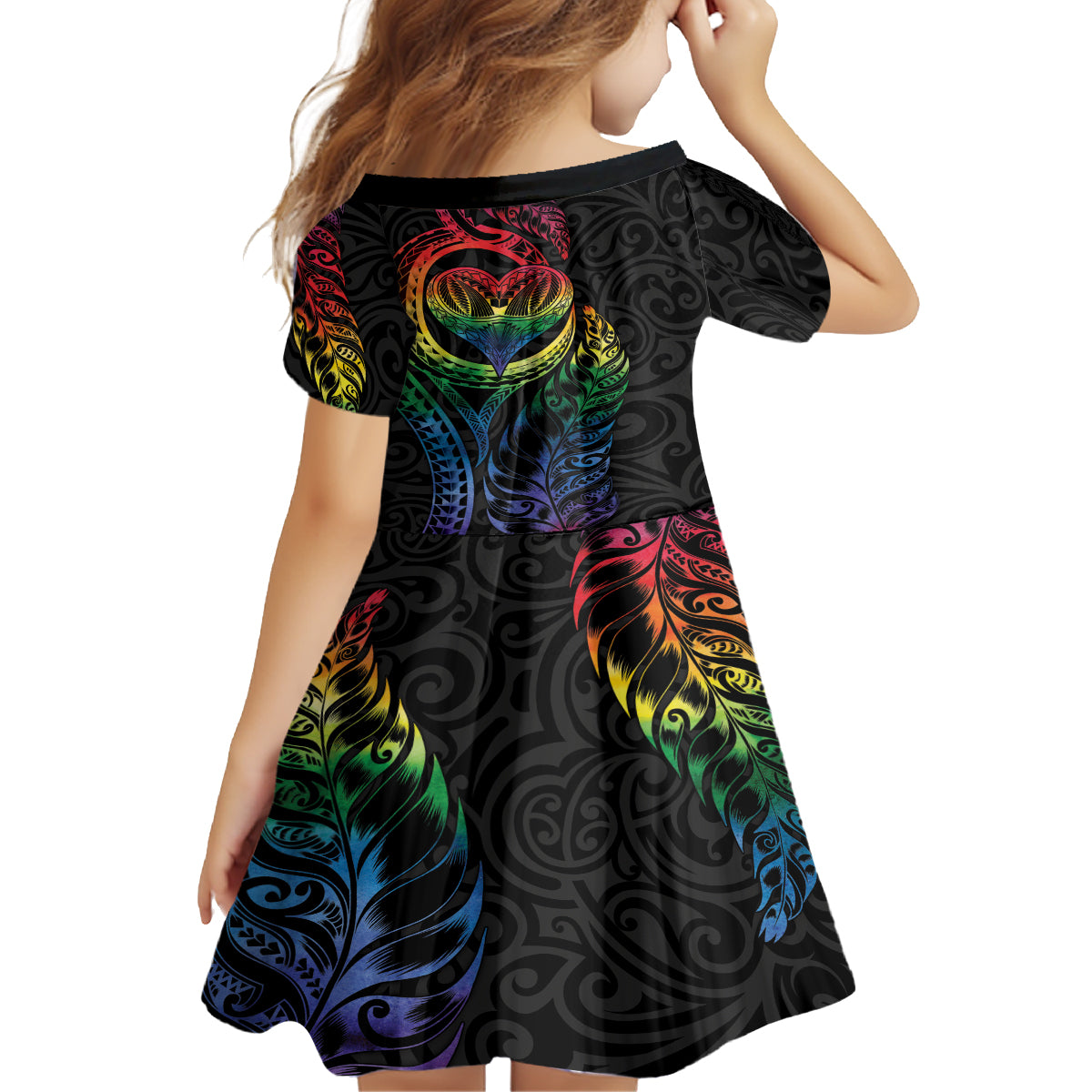New Zealand Pride Family Matching Tank Maxi Dress and Hawaiian Shirt Takatapui Rainbow Fern