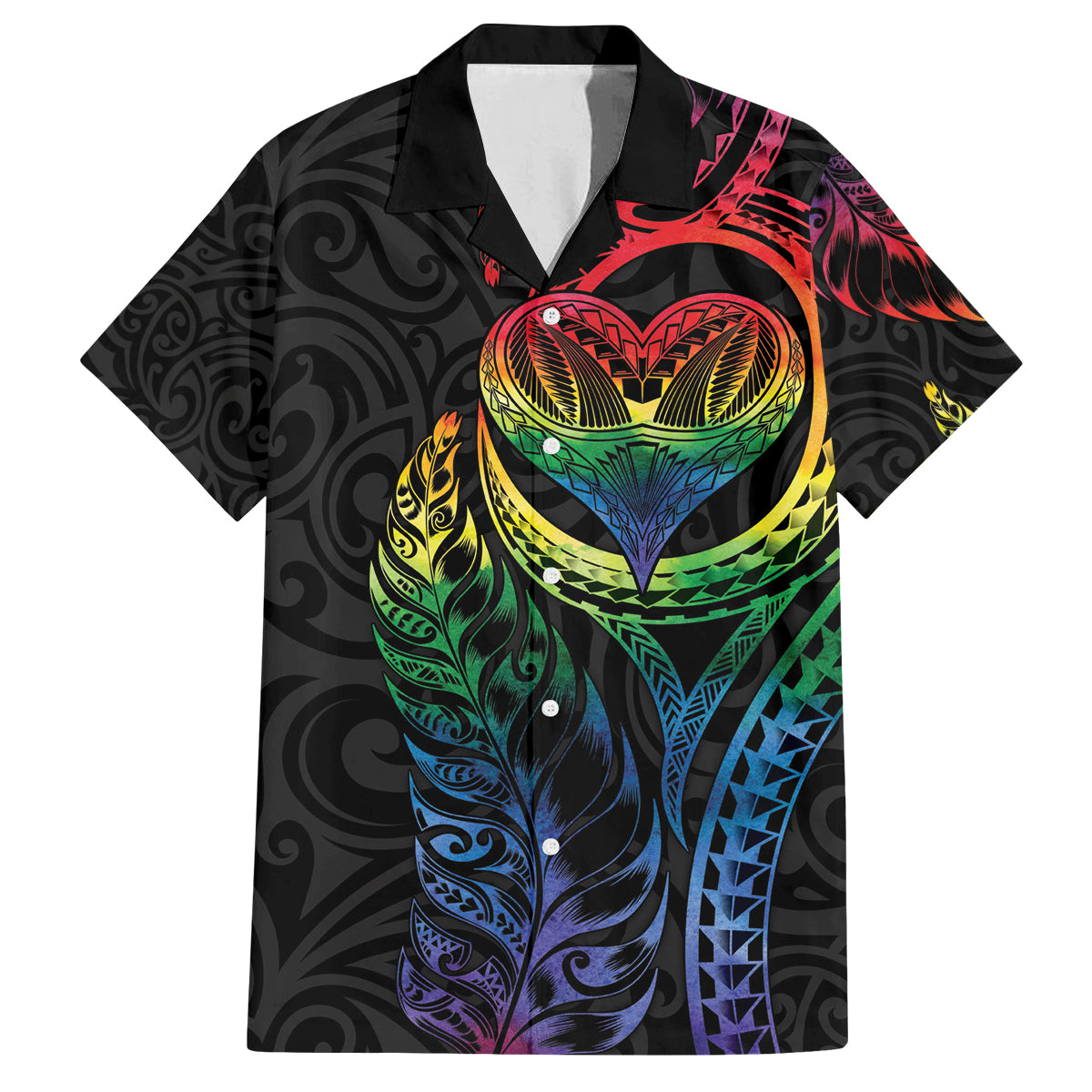 New Zealand Pride Family Matching Tank Maxi Dress and Hawaiian Shirt Takatapui Rainbow Fern