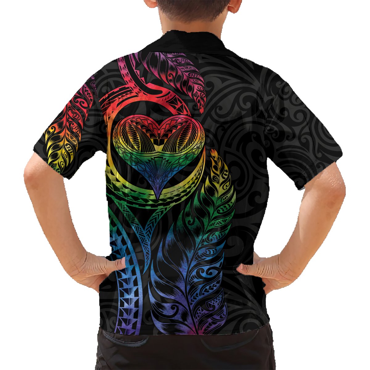 New Zealand Pride Hawaiian Shirt Takatapui Rainbow Fern LT7 - Polynesian Pride