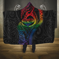 New Zealand Pride Hooded Blanket Takatapui Rainbow Fern LT7 One Size Colorful - Polynesian Pride