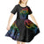 New Zealand Pride Kid Short Sleeve Dress Takatapui Rainbow Fern