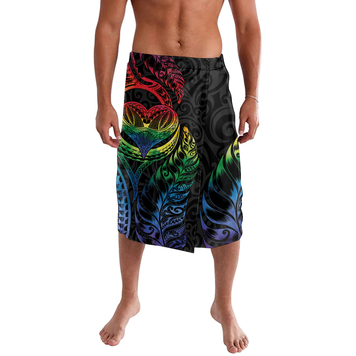 New Zealand Pride Lavalava Takatapui Rainbow Fern LT7 Colorful - Polynesian Pride