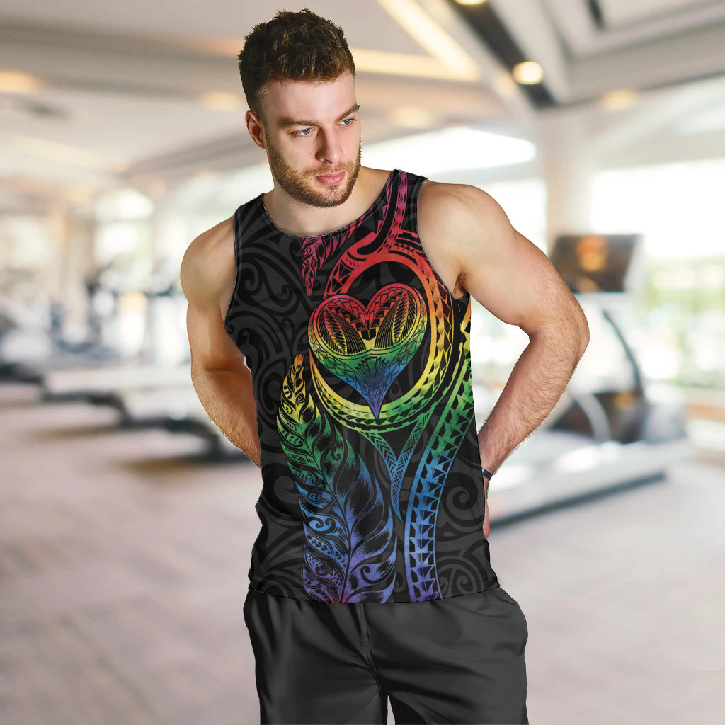 New Zealand Pride Men Tank Top Takatapui Rainbow Fern LT7 Colorful - Polynesian Pride