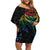 New Zealand Pride Off Shoulder Short Dress Takatapui Rainbow Fern