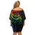 New Zealand Pride Off Shoulder Short Dress Takatapui Rainbow Fern