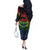 New Zealand Pride Off The Shoulder Long Sleeve Dress Takatapui Rainbow Fern